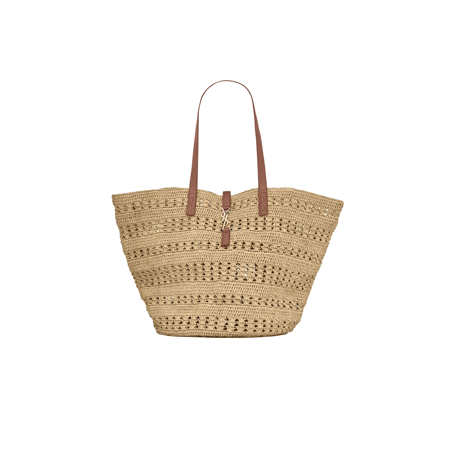 Y*L panier large bag in crochet raffia and smooth leather p00688221 (55*31*28cm)