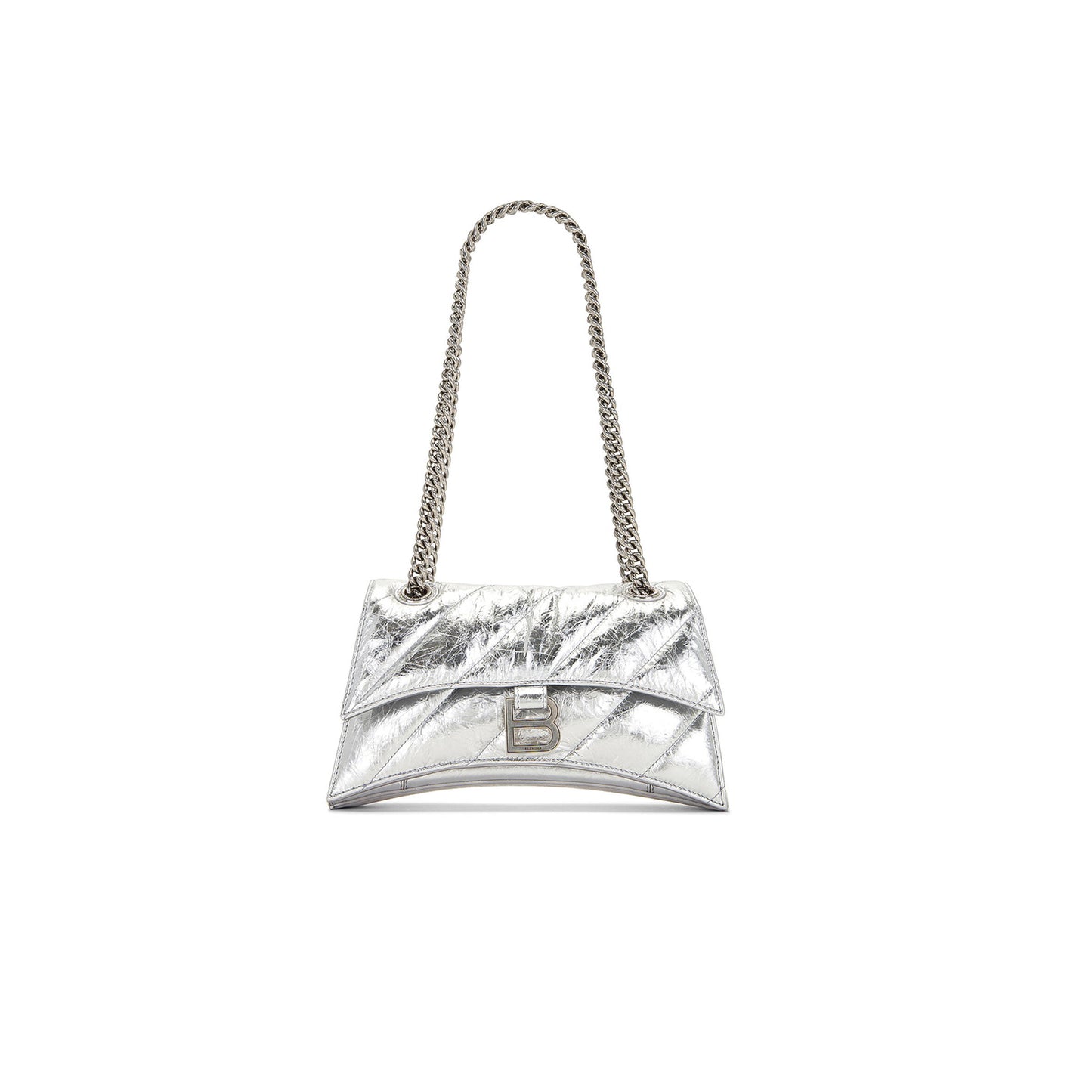 Ba1en*iaga women''s crush chain bag in small silver 716351210iw8110 (24.9*15*7.9cm)
