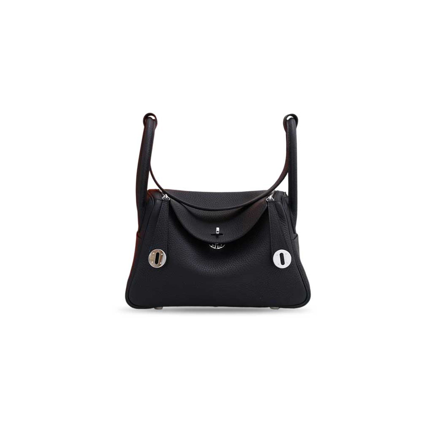 H**mes LINDY 26 CLEMENCE LEATHER BLACK TOTE BAG (26*18*12cm)