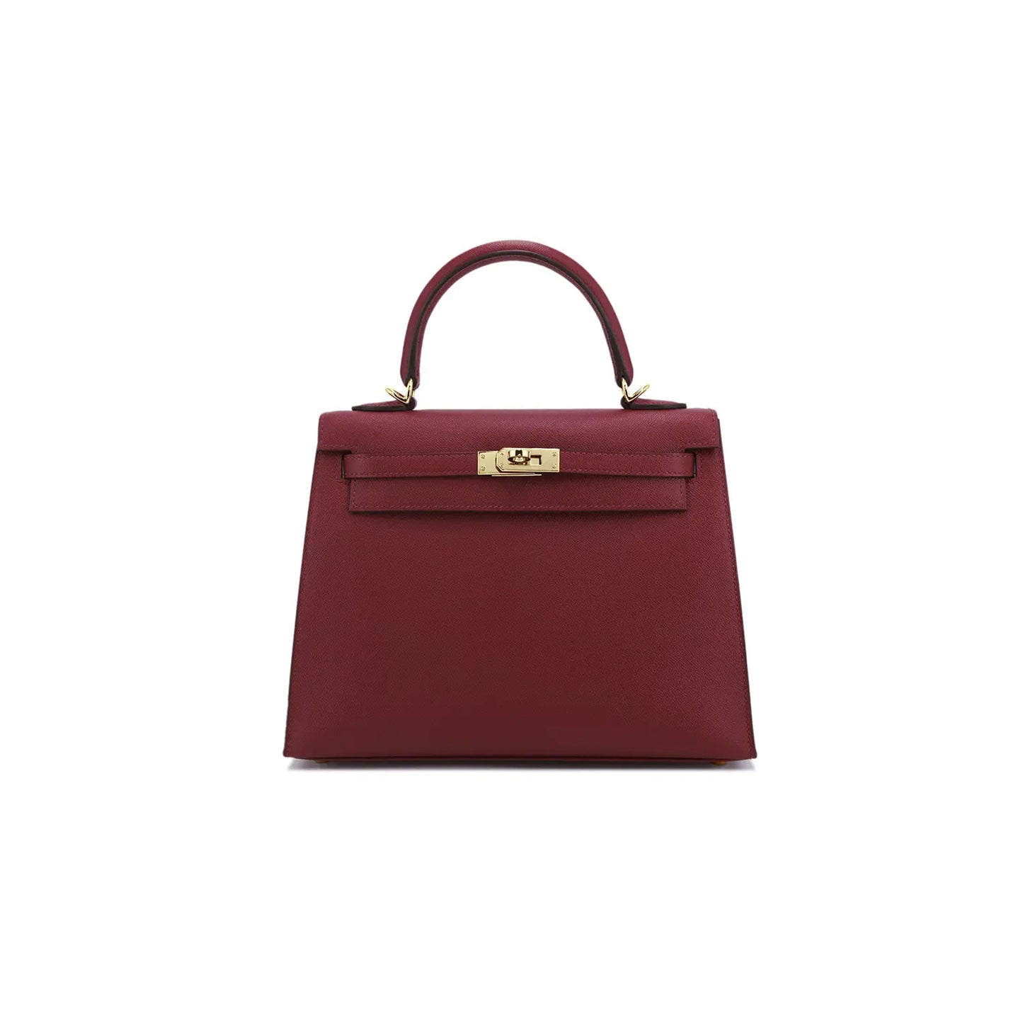 H**mes master kelly 25 epsom burgundy gold hardware (25*17*7cm)