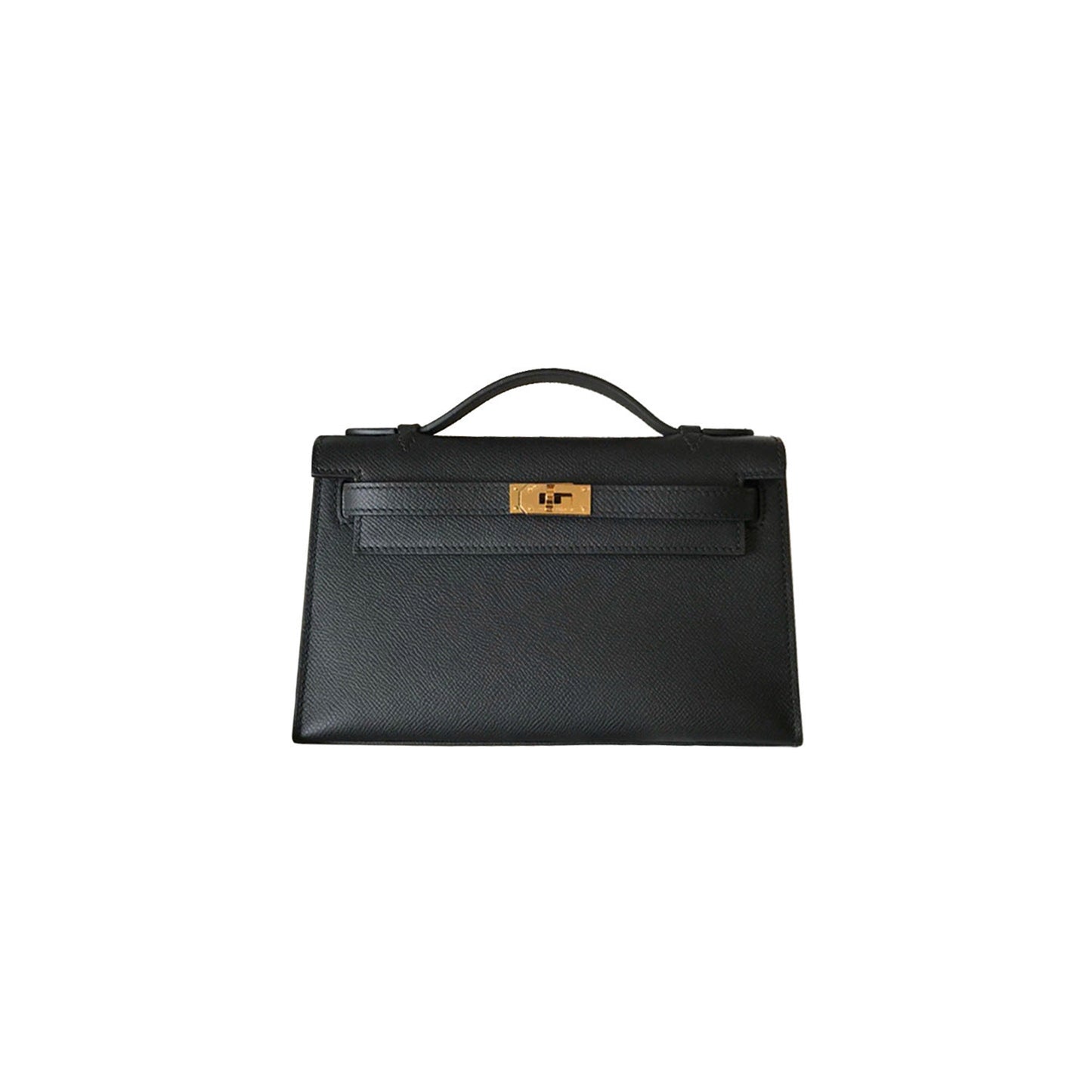 H**mes master kelly pochette mini bag black gold buckle (22*14*7cm)