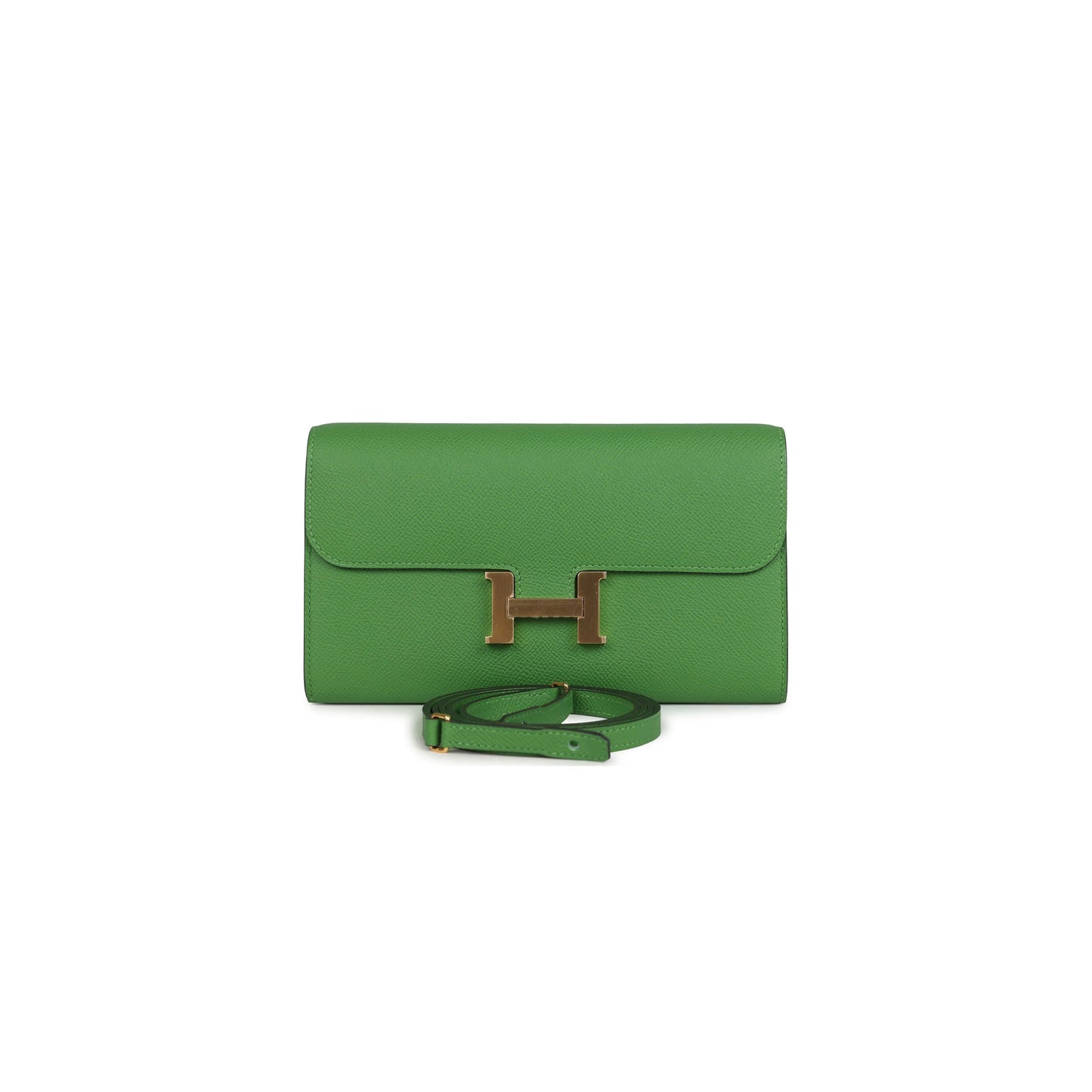 H**mes master constance wallet to go vert yucca epsom gold hardware 436571 (20*11*4cm)