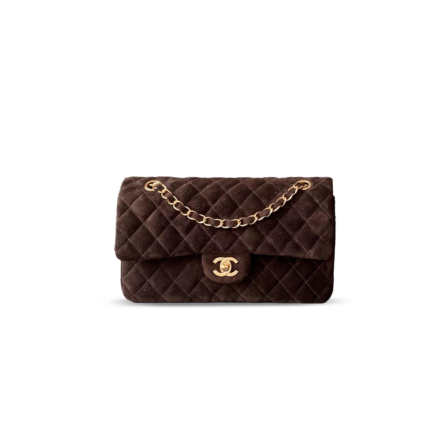 Ch*el suede medium double flap shoulder bag 306486 (25*16*8cm)