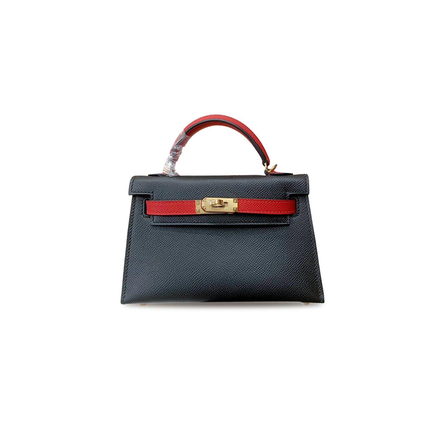 H**mes master mini kelly ii epsom black heart red (19*12*5.5cm)