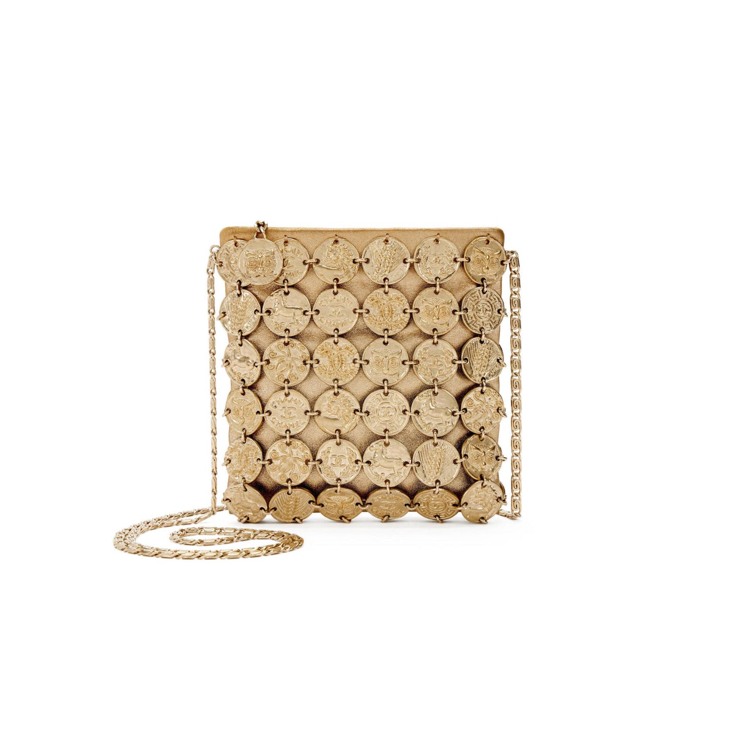 CHANE MASTER GOLD ARTEMIS METAL COIN EVENING BAG 219456 (17.5*17*1cmīŧ