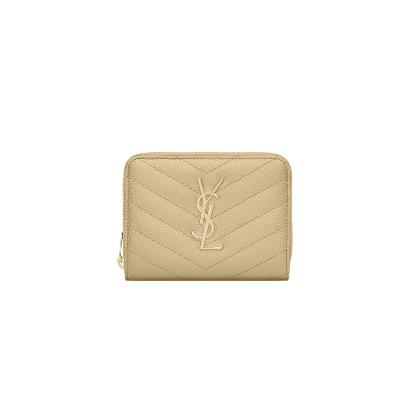 Y*L cassandre matelassÉ compact zip around wallet in grain de poudre leather 668288366542 (12*10*3cm)