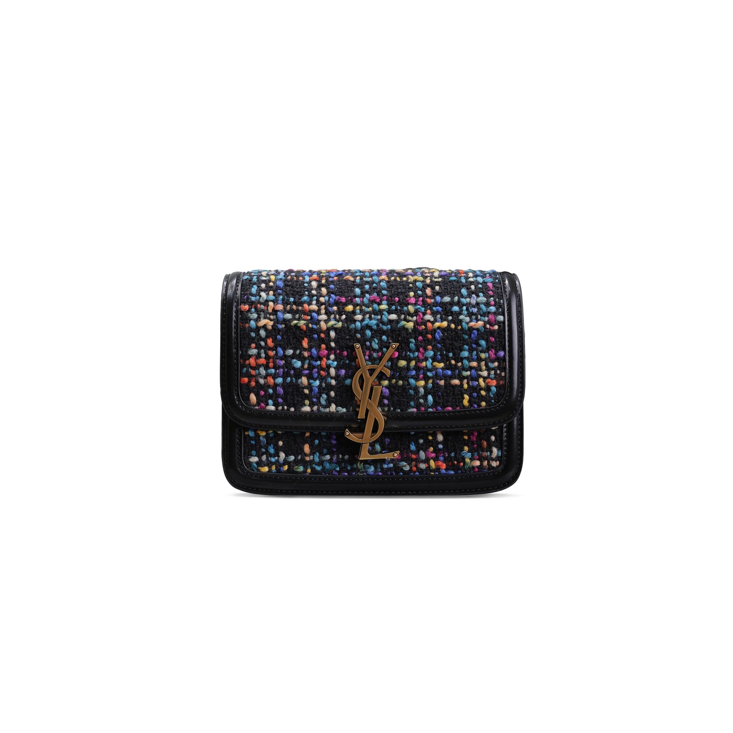 Y*L solferino small satchel woven wool shoulder bag in nero&multicolor 634306634306 (19*13*5cm)