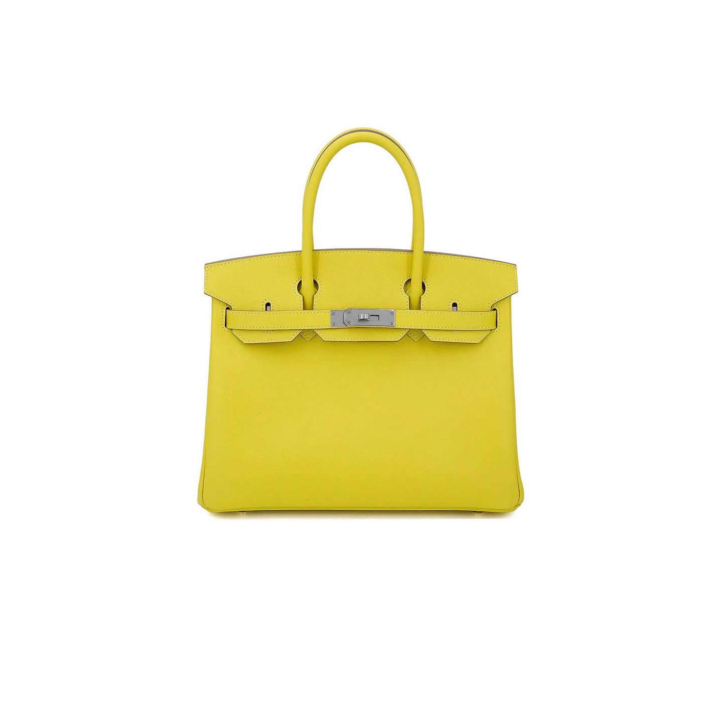 H**mes master birkin 30 epsom lemon yellow silver buckle bag bk309repgp (30*23*15cm)