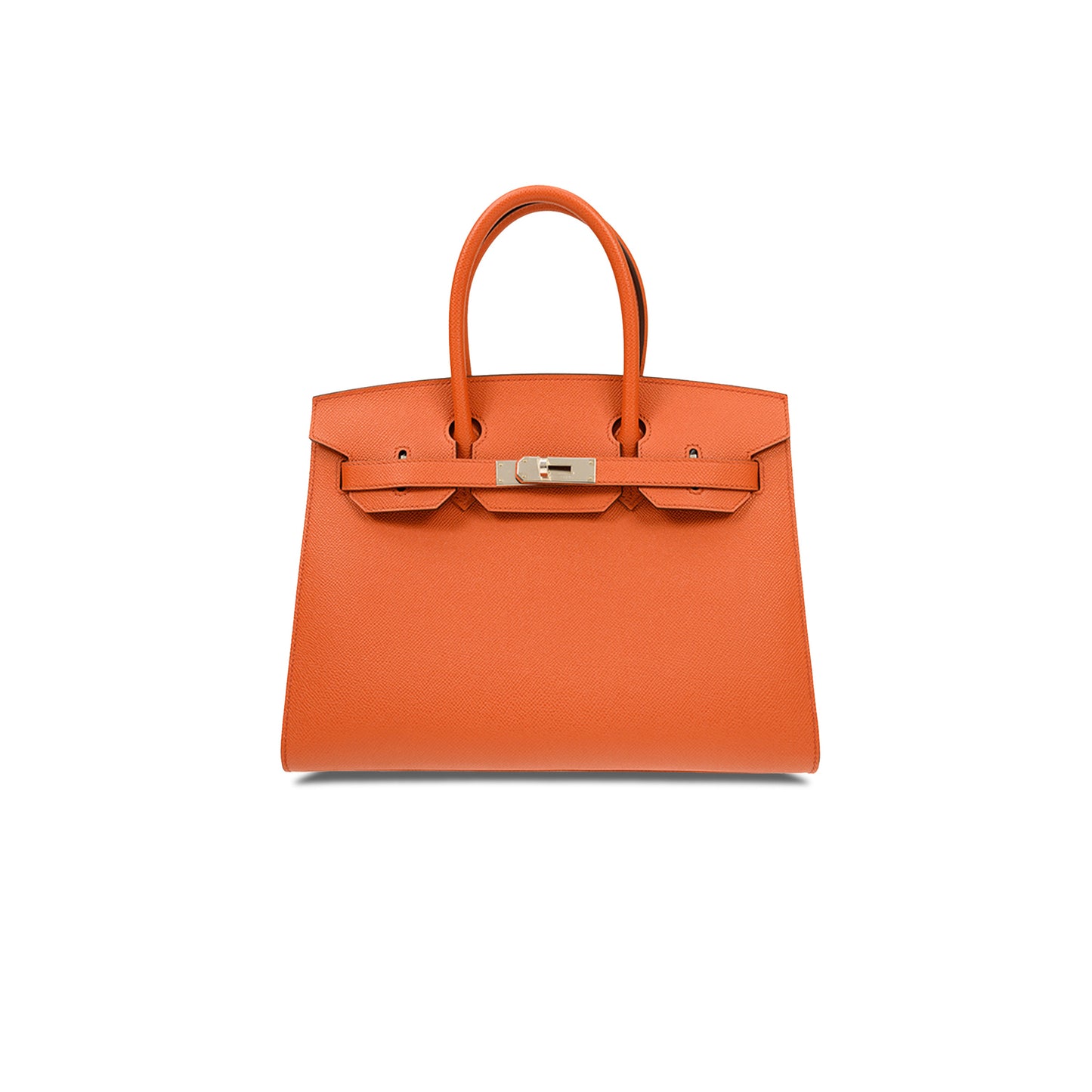 H**mes birkin 35 epsom leather orange silver buckle luxury bag bk30r1epsso (35*28*18cm)