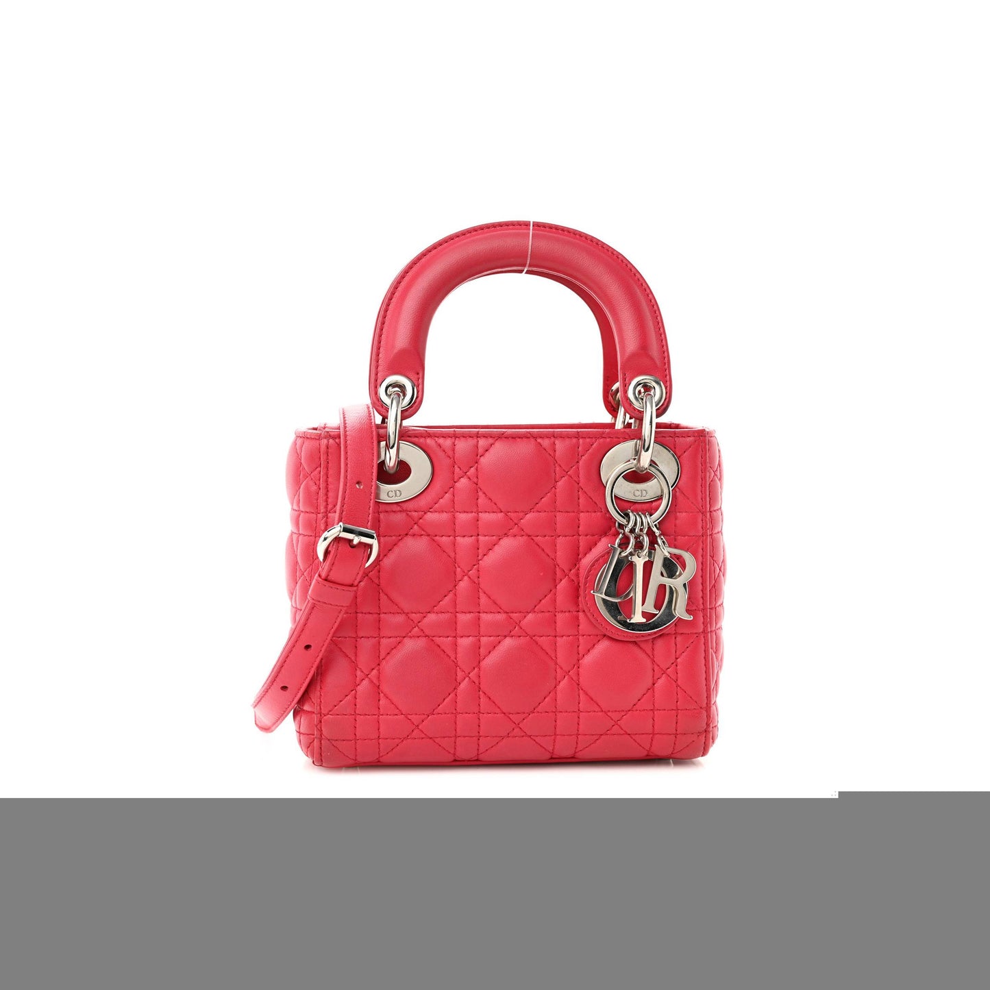 D*or lambskin cannage mini lady D*or fuchsia (17*15*7cm)