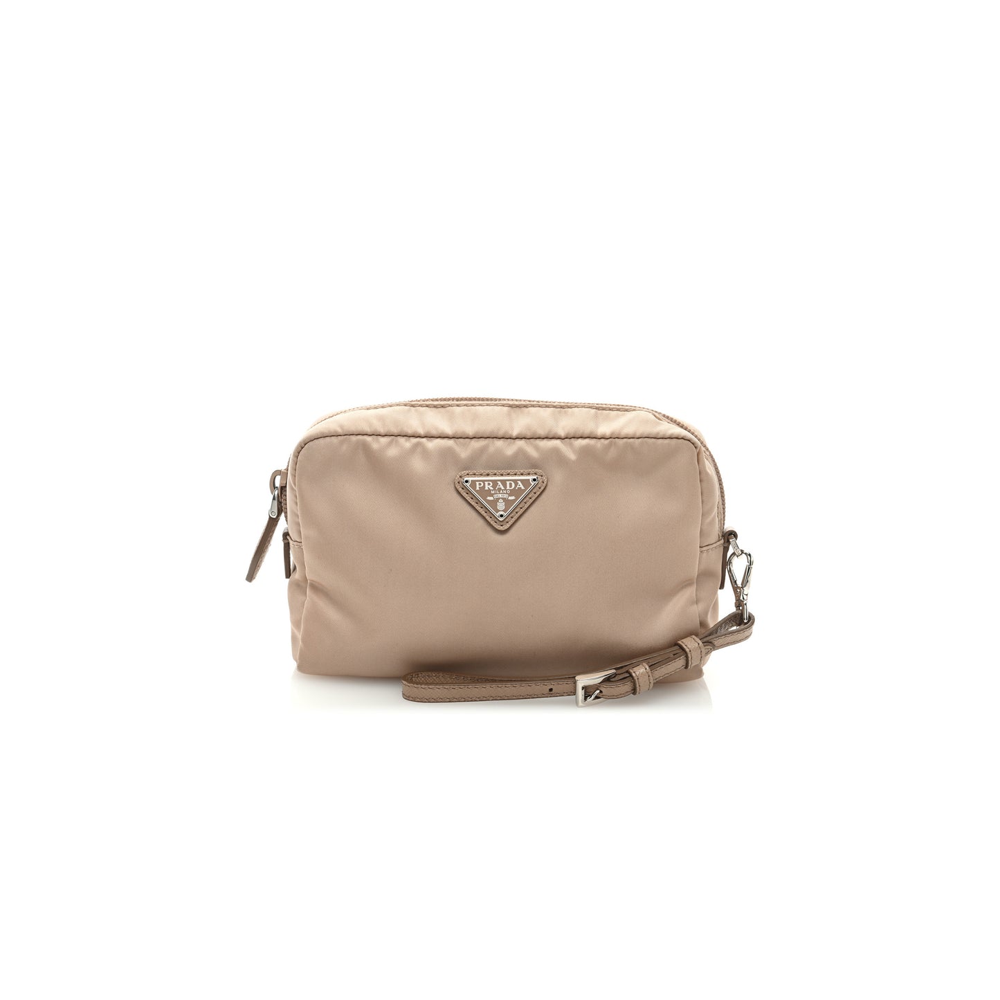 Pra*a tessuto nylon saffiano wristlet cammeo (17*11*4cm)