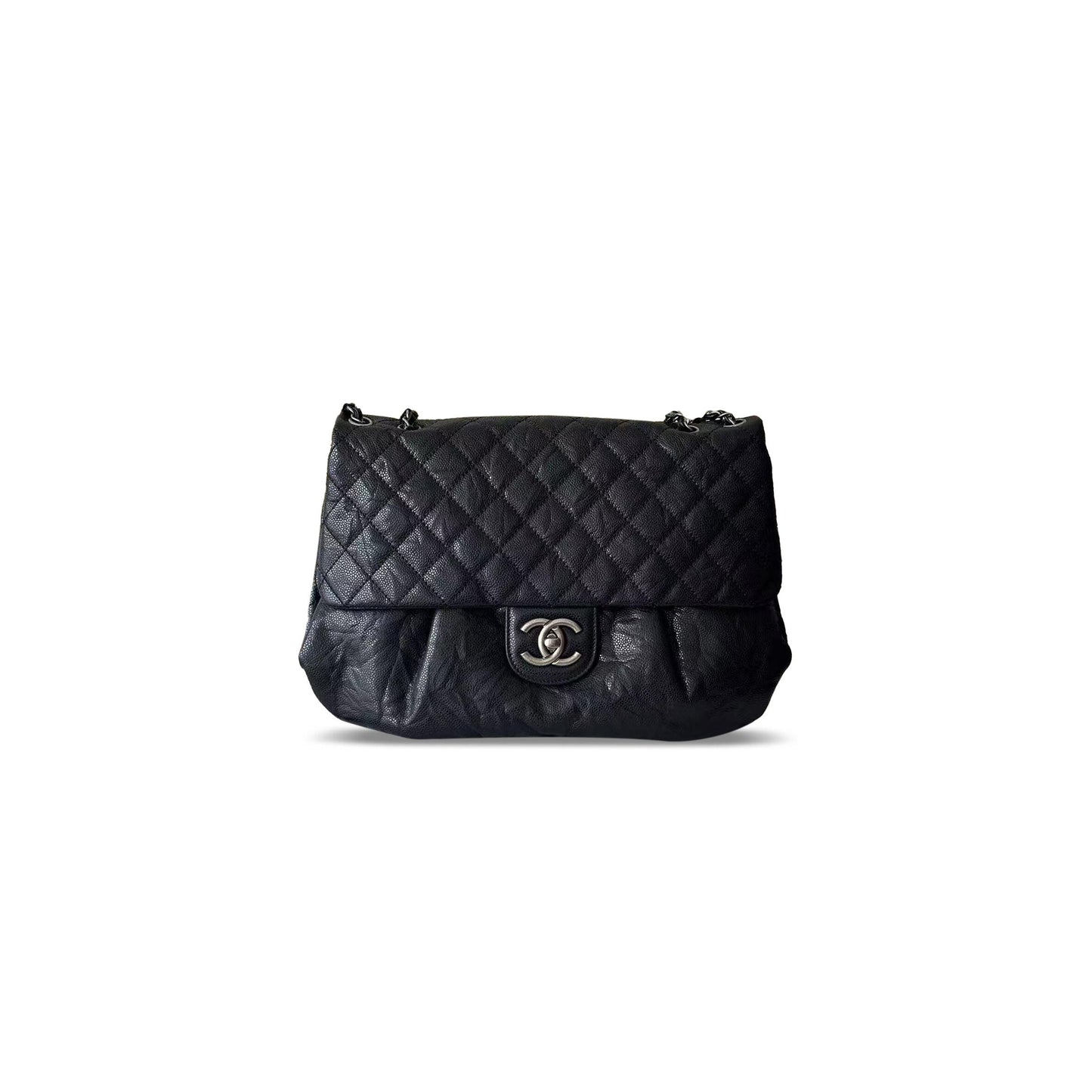 Ch**el classic flap bag quilted caviar 122403 (40*30cm)