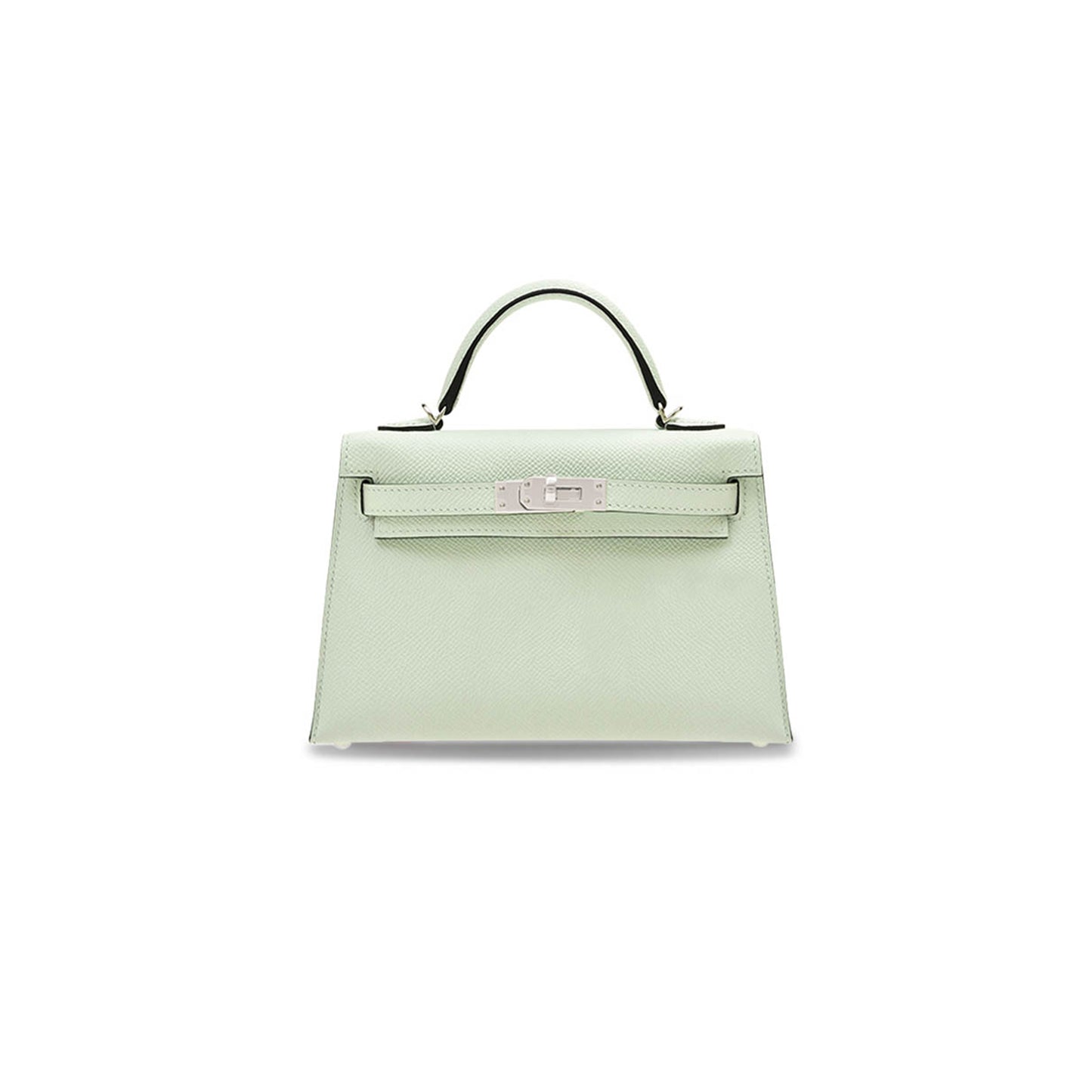 H**mes mini kelly ii epsom bubble green silver buckle (19*12*5.5cm)