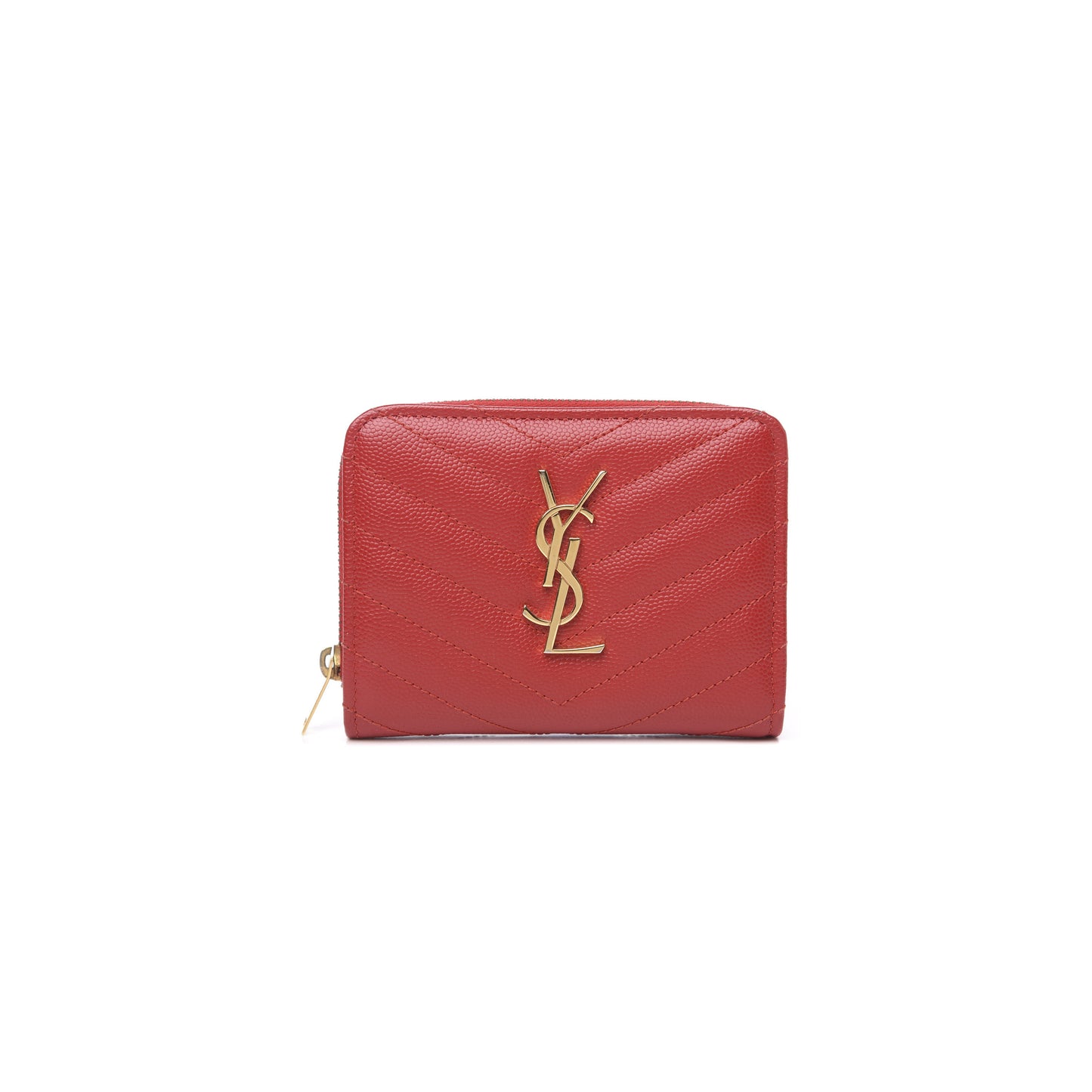 Y*L cassandre matelassÉ compact zip around wallet in grain de poudre leather 403723bow016422 (12*10*3cm)