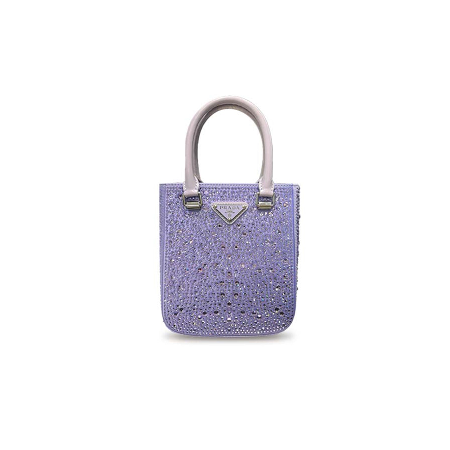 Pra*a small crystal satin tote bag for 1ba331 (17.5*15*5cm)