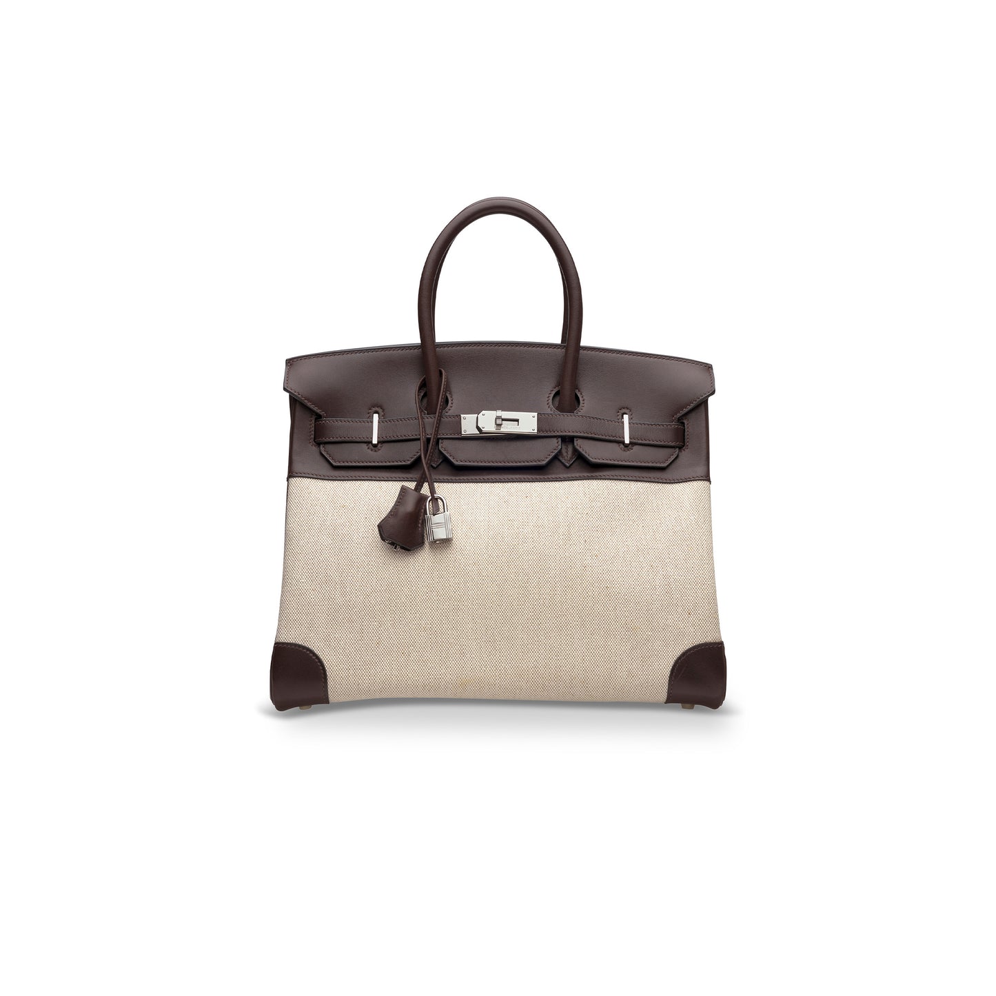 H**mes master birkin 35 ebony evercalf calfskin and canvas bag 8023220073 (35*24*18cm)