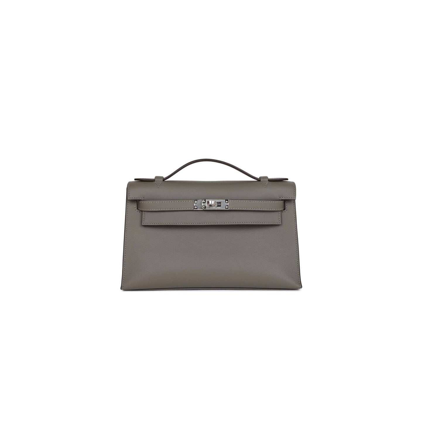 H**mes mini kelly pochette gris meyer swift palladium hardware (22*14*7cm)