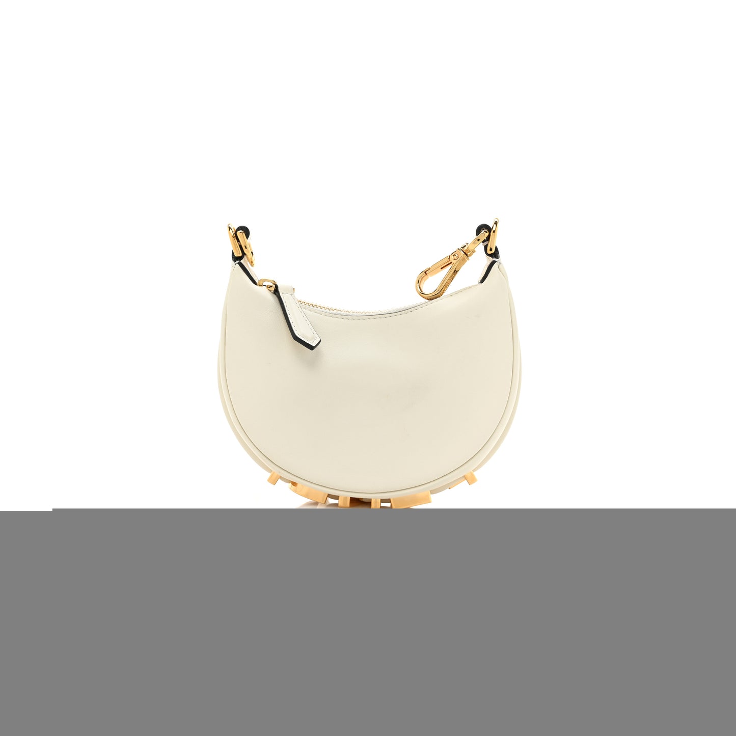 F**di vitello grace matte nano F**digraphy hobo charm white ice (15*11*5cm)