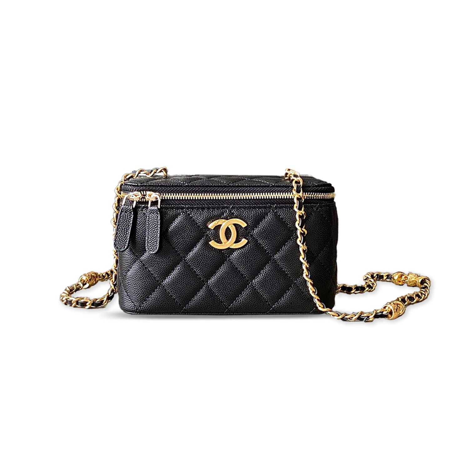 ch*el 25c G01den beads vanity case 396453 (17*9.5*8cm)