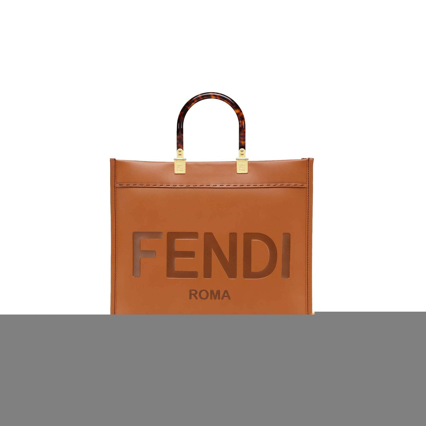 F**di sunshine medium - brown leather shopper 8bh386abvlf0pwz (35*31*17cm)