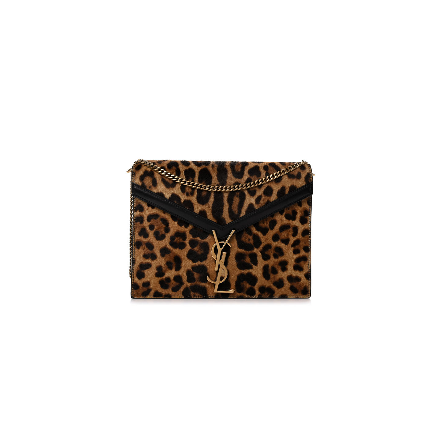 Y*L cassandra leopard print monogram clasp bag black 1166300 (22*16.5*5.5cm)