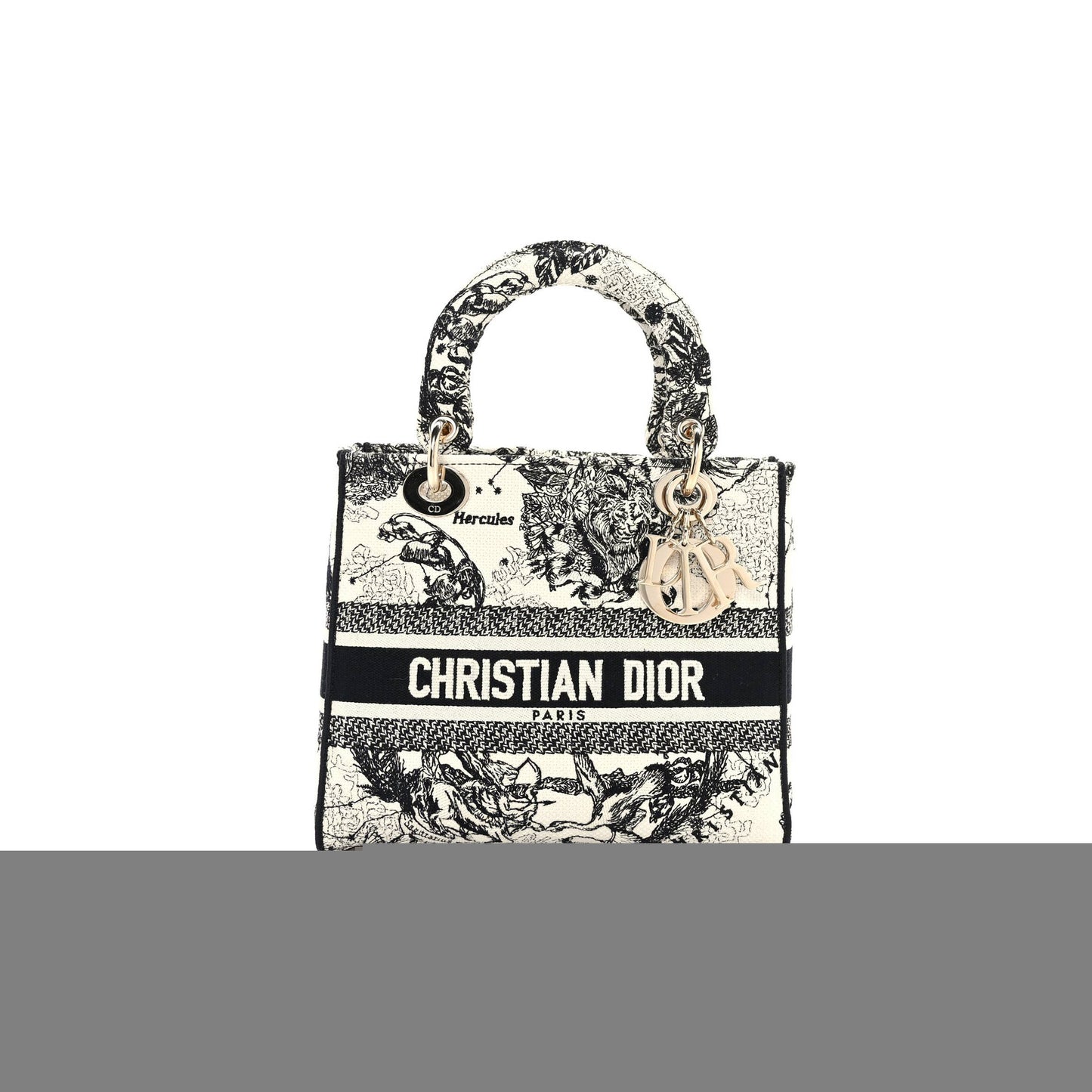 D*or canvas embroidered zodiac toile de jouy medium lady d-lite latte (23*20*11.4cm)