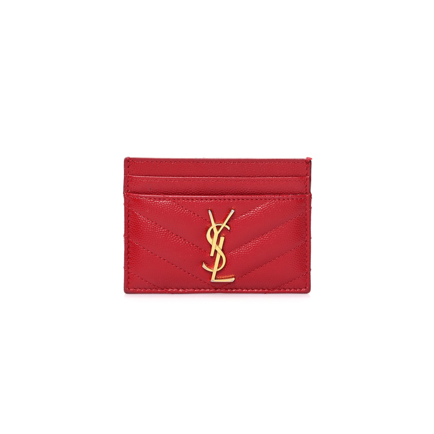 Y*L cassandre matelassÉ card case in grain de poudre leather 42329111000 (10.5*7.5*0.5cm)