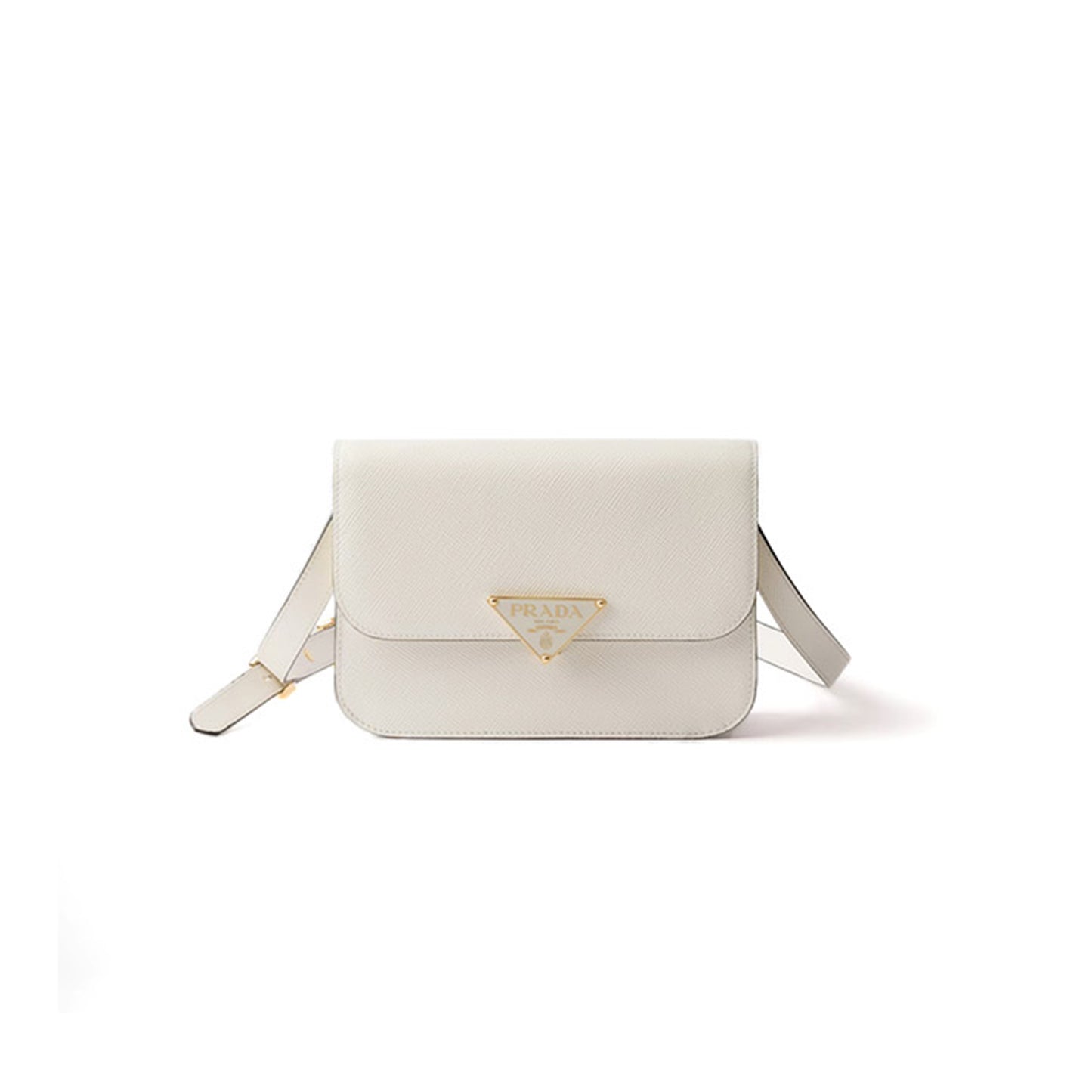 Pra*a saffiano leather flap shoulder bag 1bd320 (22*15*6cm)
