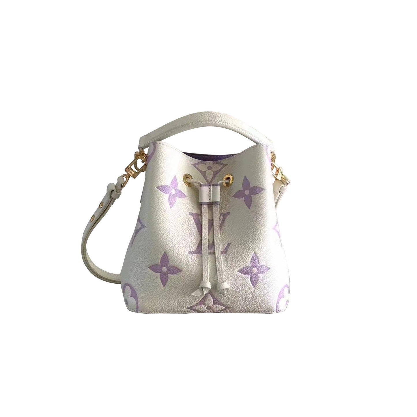 l**is V*t*n nรonoร bb bucket bag latte white &purple m45709 (20*20*13cm)