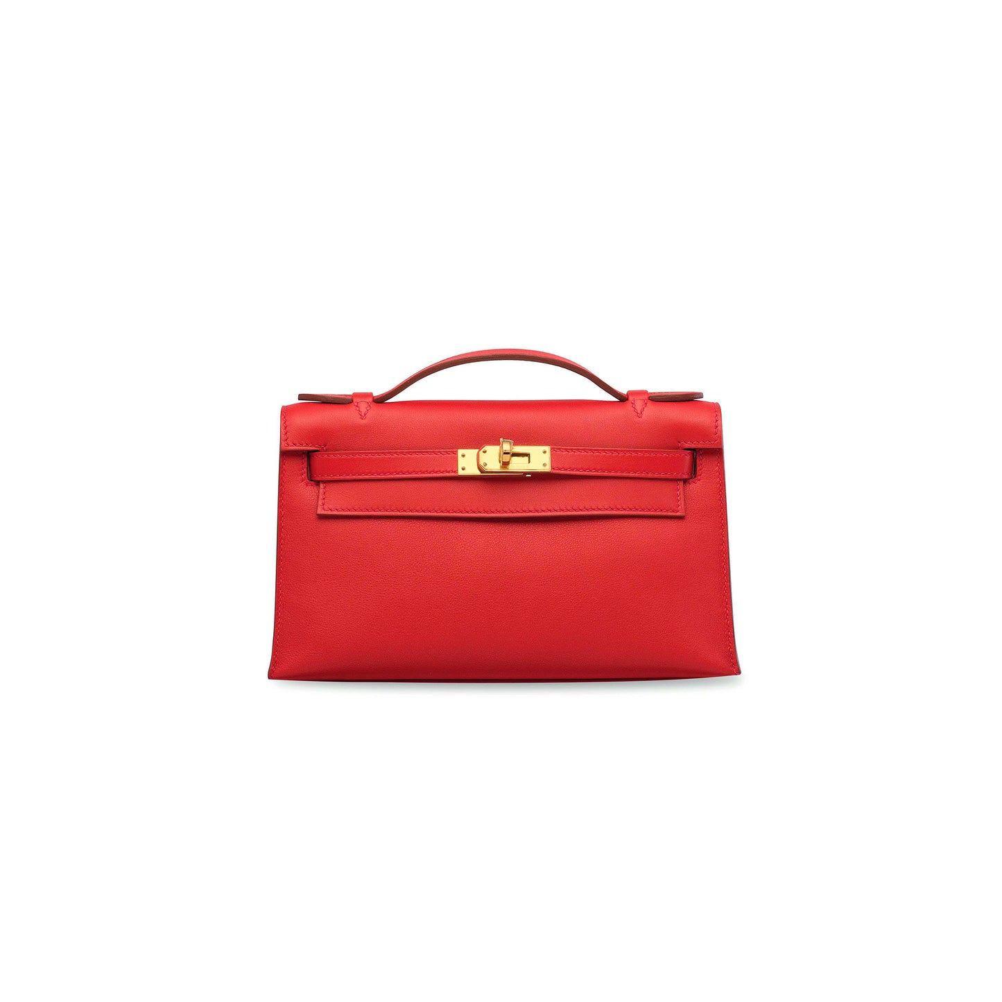 H**mes master leather kelly pochette with gold hardware (22*14*7cm)