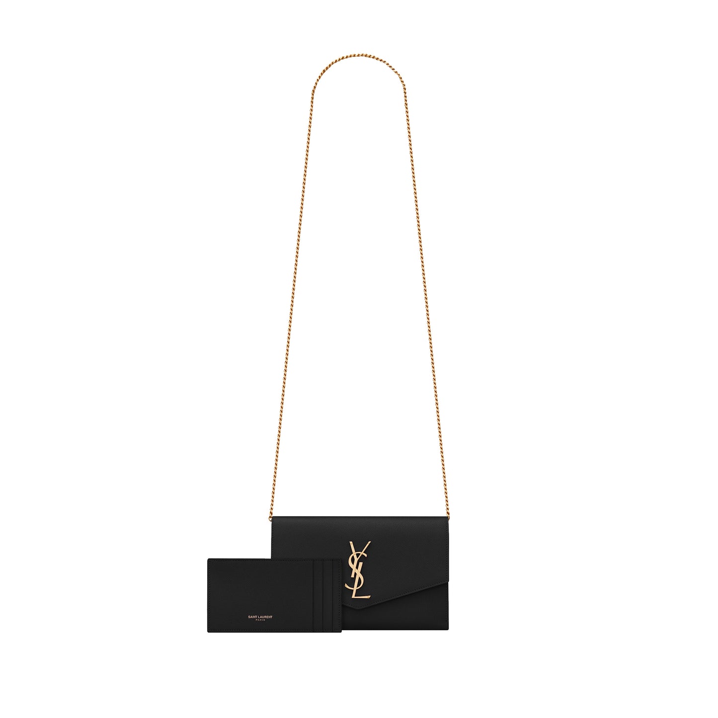 Y*L uptown chain wallet in grain de poudre embossed leather 6077881gf0j1000 (19*22*3cm)