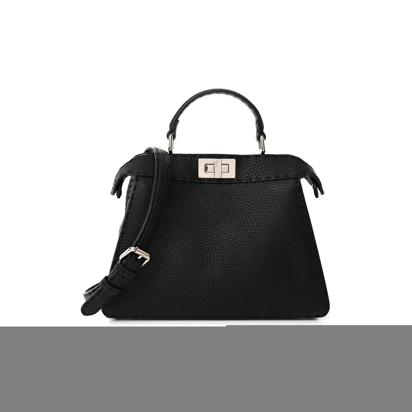 F**di cuoio romano selleria small peekaboo i see u satchel black camel sunflower (27*20*11cm)