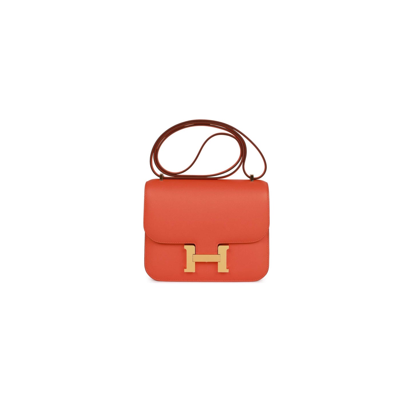 H**mes constance 18 orange swift gold hardware 39867983593566 (18cm)