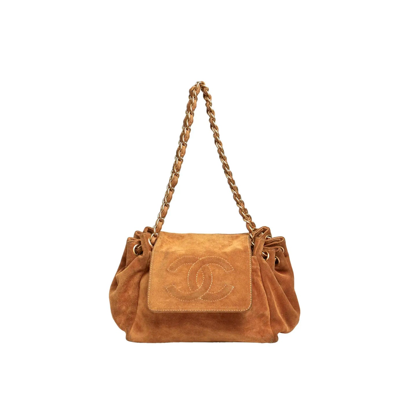 Ch**el chain hand bag suede brown 7430397 (33*23*10cm)