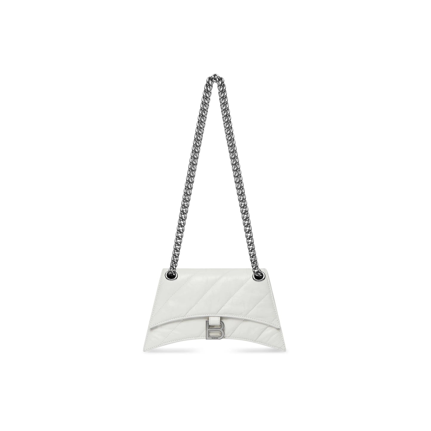 Ba1en*iaga women''s crush chain bag mini in white 736016210j09001 (21.8*9.9*4.8cm)