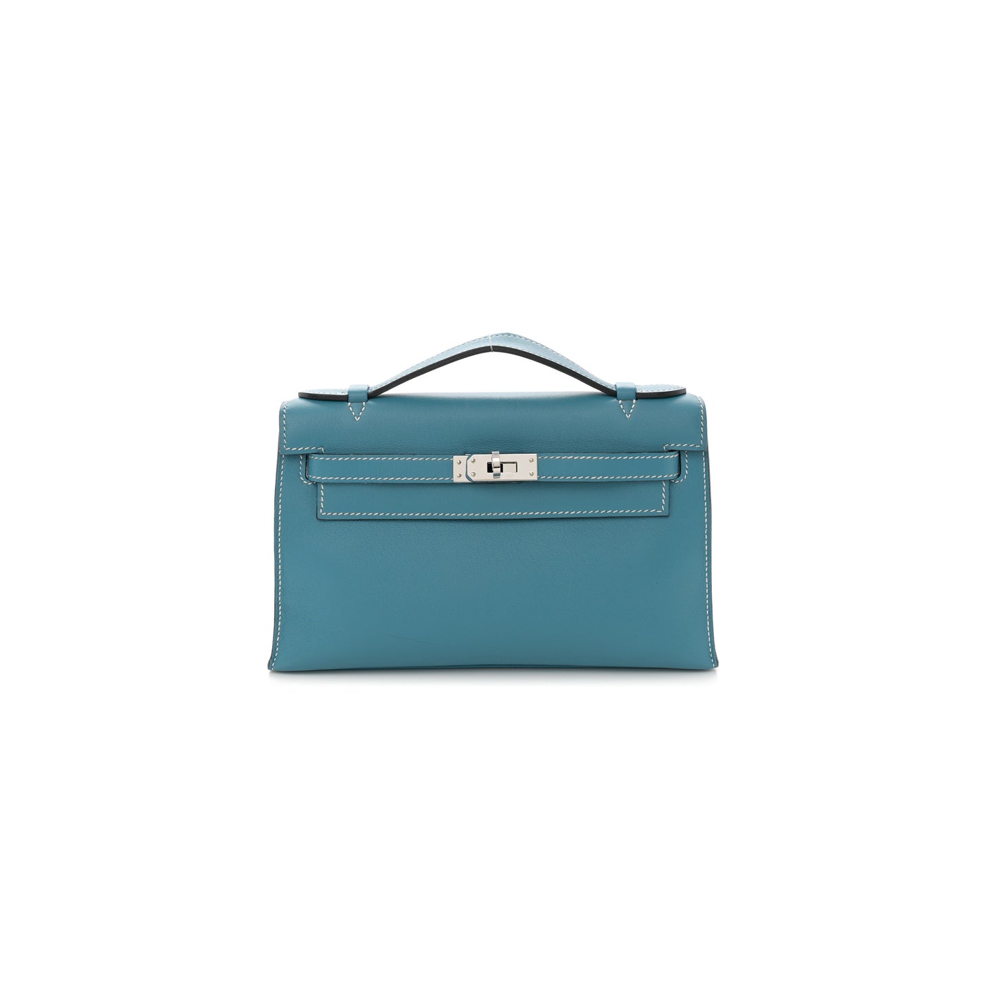 H**mes master swift kelly pochette clutch blue jean (22*14*7cm)