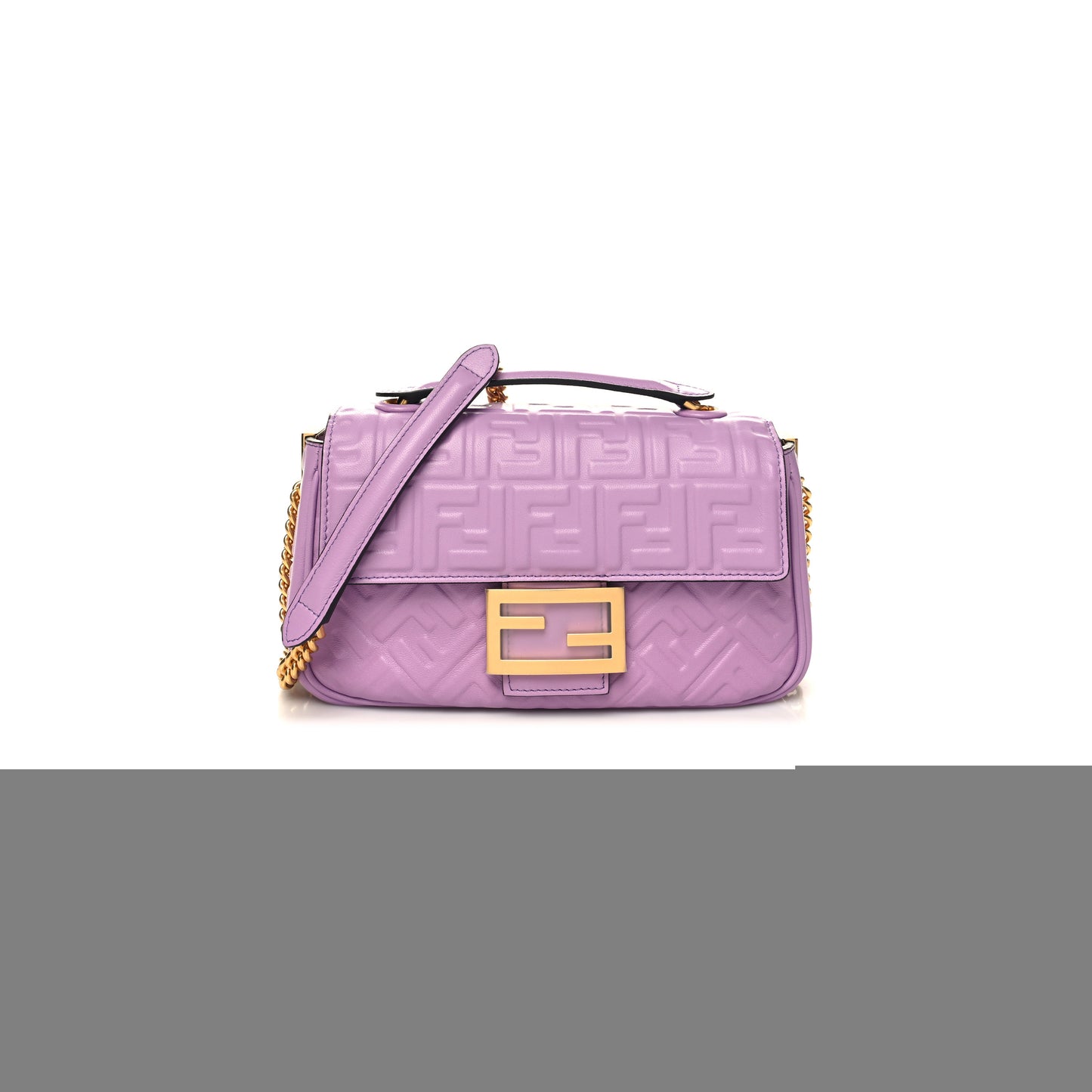 F**di nappa small ff embossed midi chain baguette violetta (23*13*6cm)