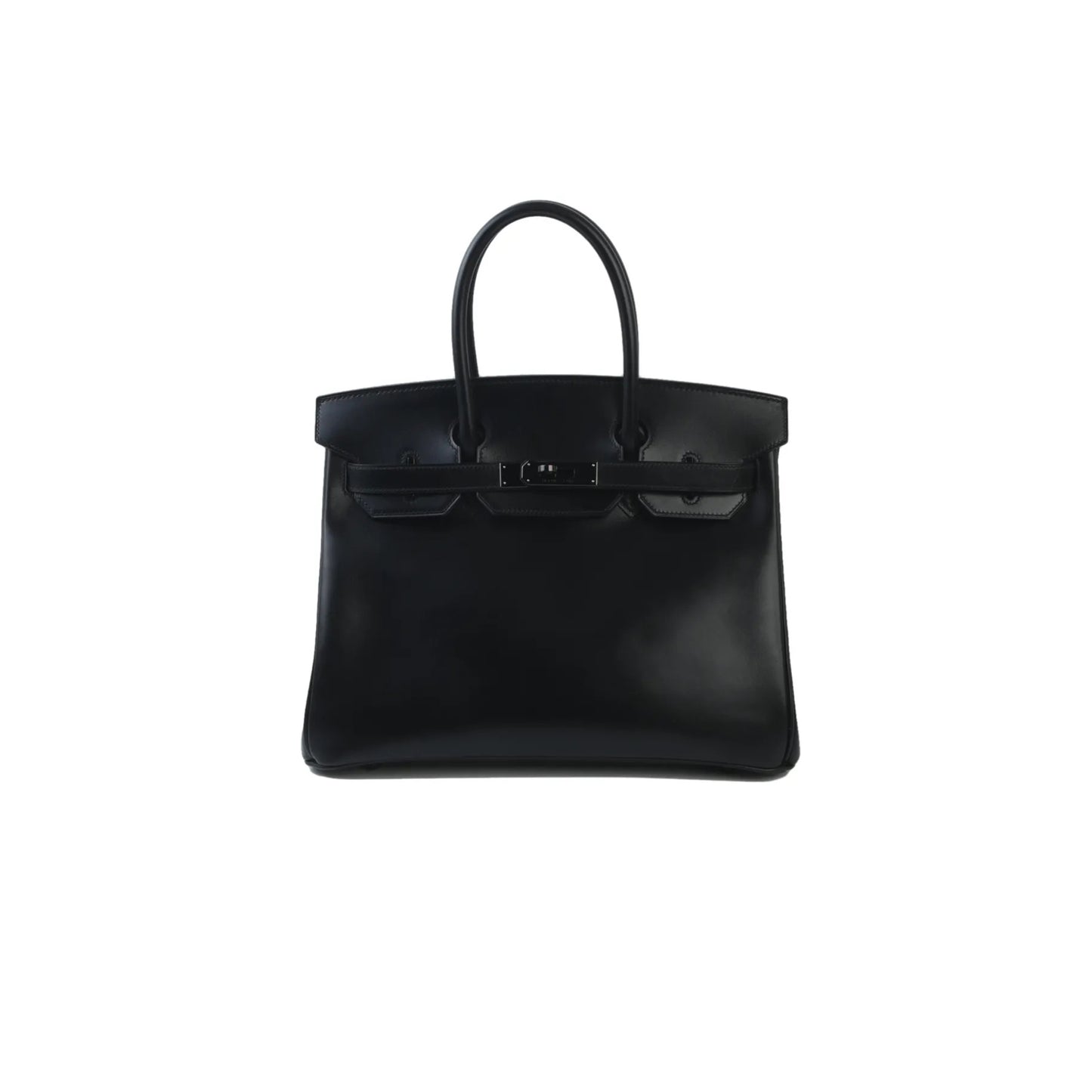 H**mes master birkin 30 box leather black black buckle bag h079201ca89 (30*23*15cm)