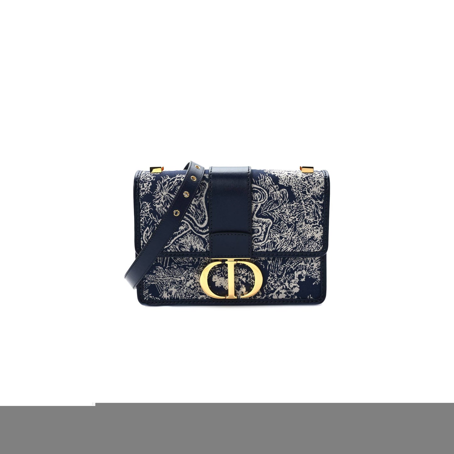 D*or toile de jouy reverse jacquard 30 montaigne flap bag blue (24*18*6.4cm)