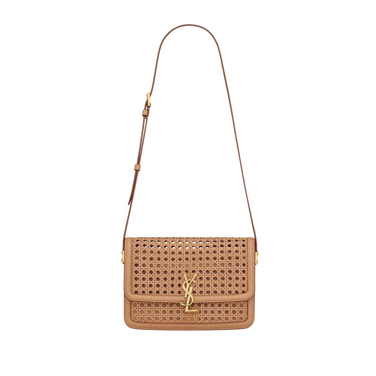 Y*L solferino medium satchel in wicker and leather 634305 (23*16*6cm)