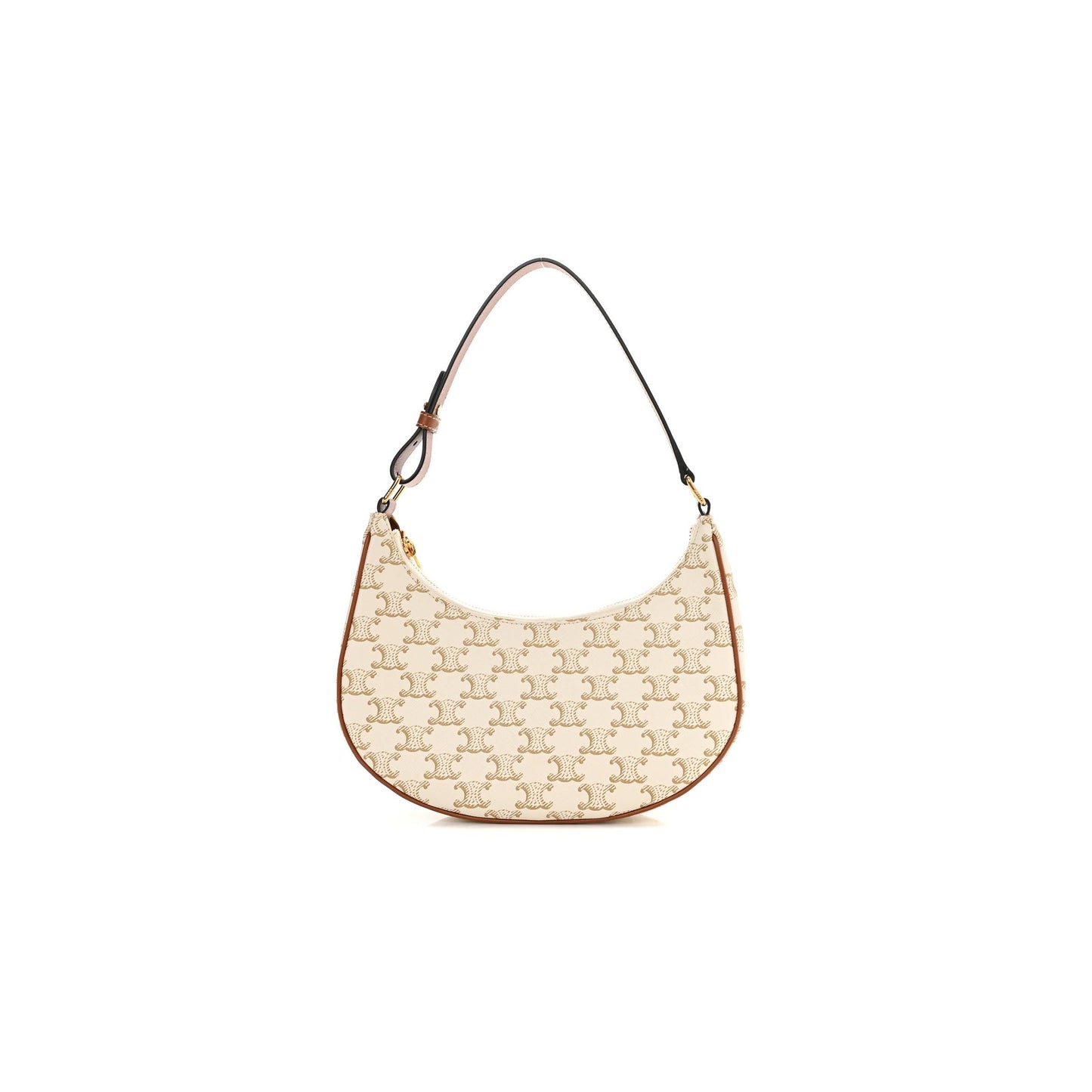 Ce**e canvas calfskin ava triomphe shoulder bag white (25*20*7cm)