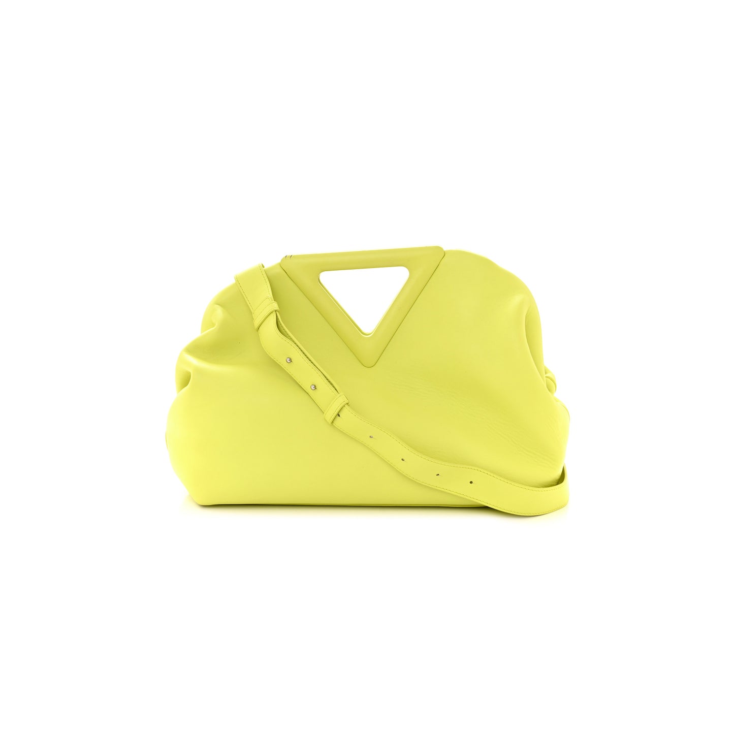 bo*te*ga Ve*ne*ta calfskin medium the point triangle bag seagrass (32*23*11cm)