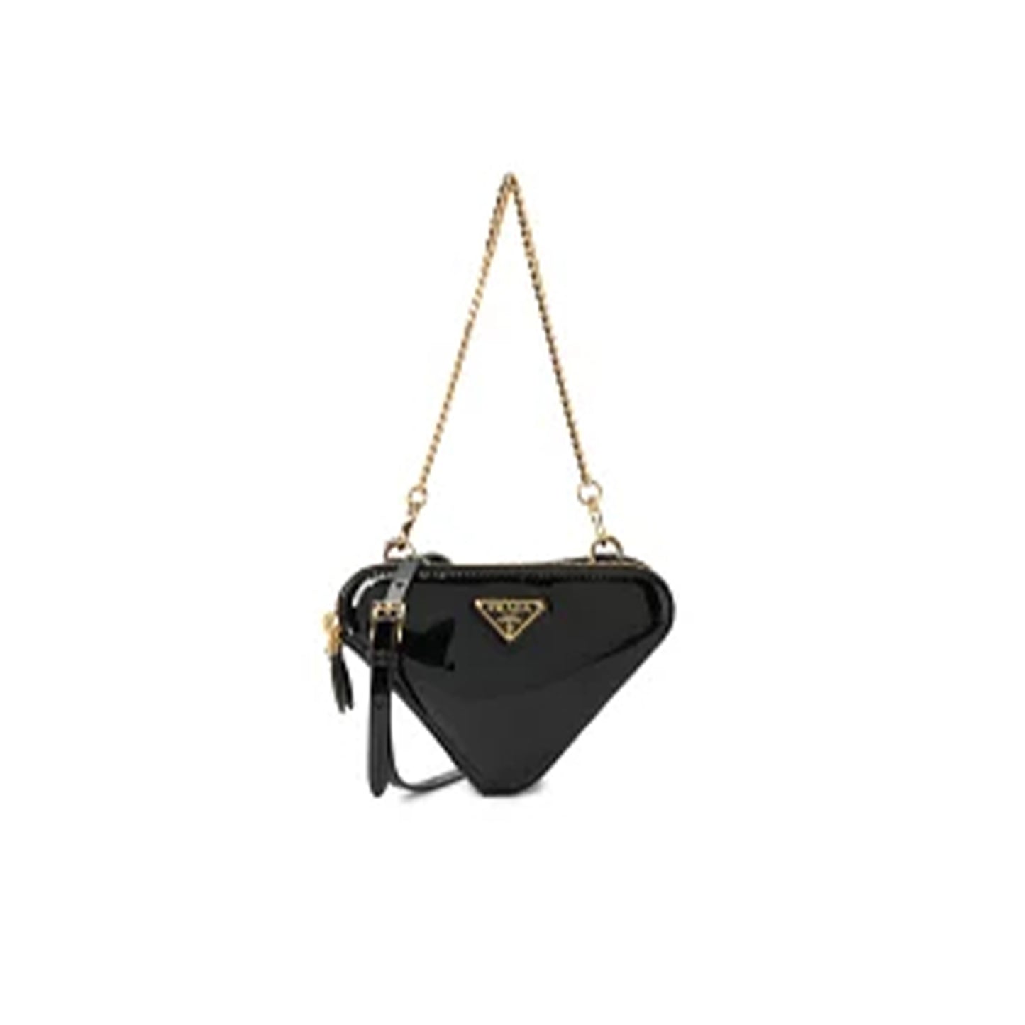 Pra*a triangle-logo leather mini pouch 1nr015 (15*10cm)