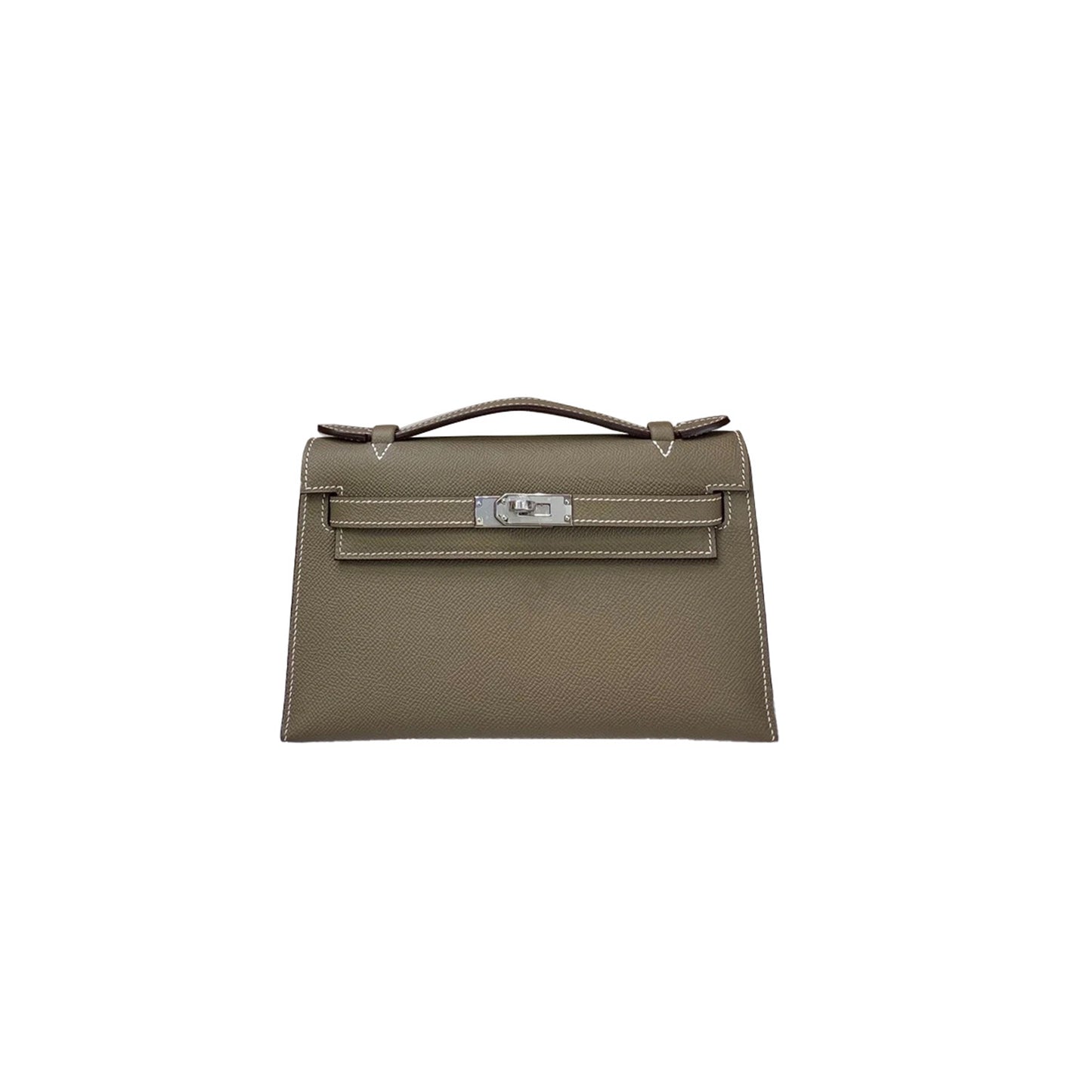 H**mes mini kelly first generation epsom elephant gray gold buckle (22*14*7cm)