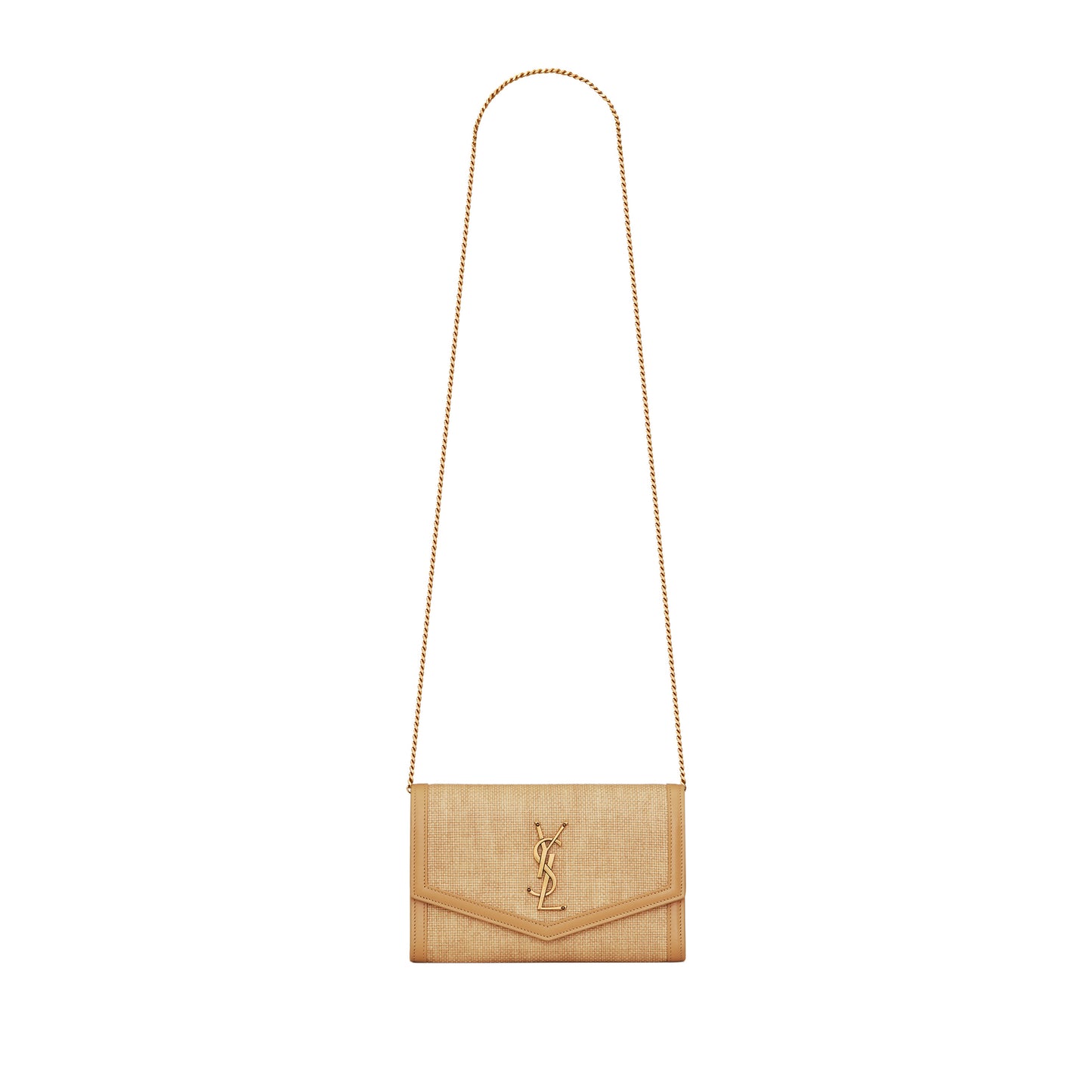 Y*L uptown chain wallet in micro raffia 6077882uf1w9985 (19*12*3cm)