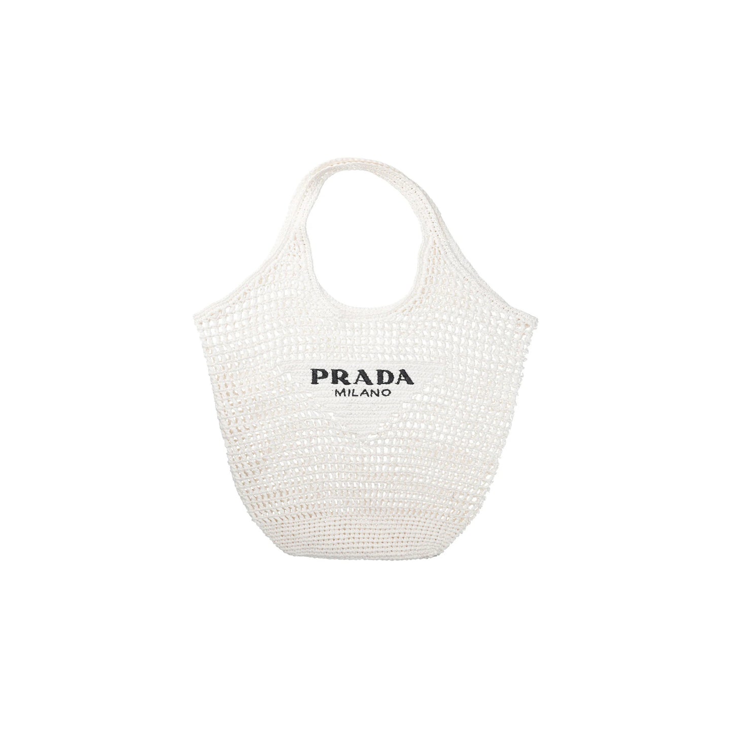 Pra*a triangle logo bucket tote raffia blue 1bg424 (53*40cm)