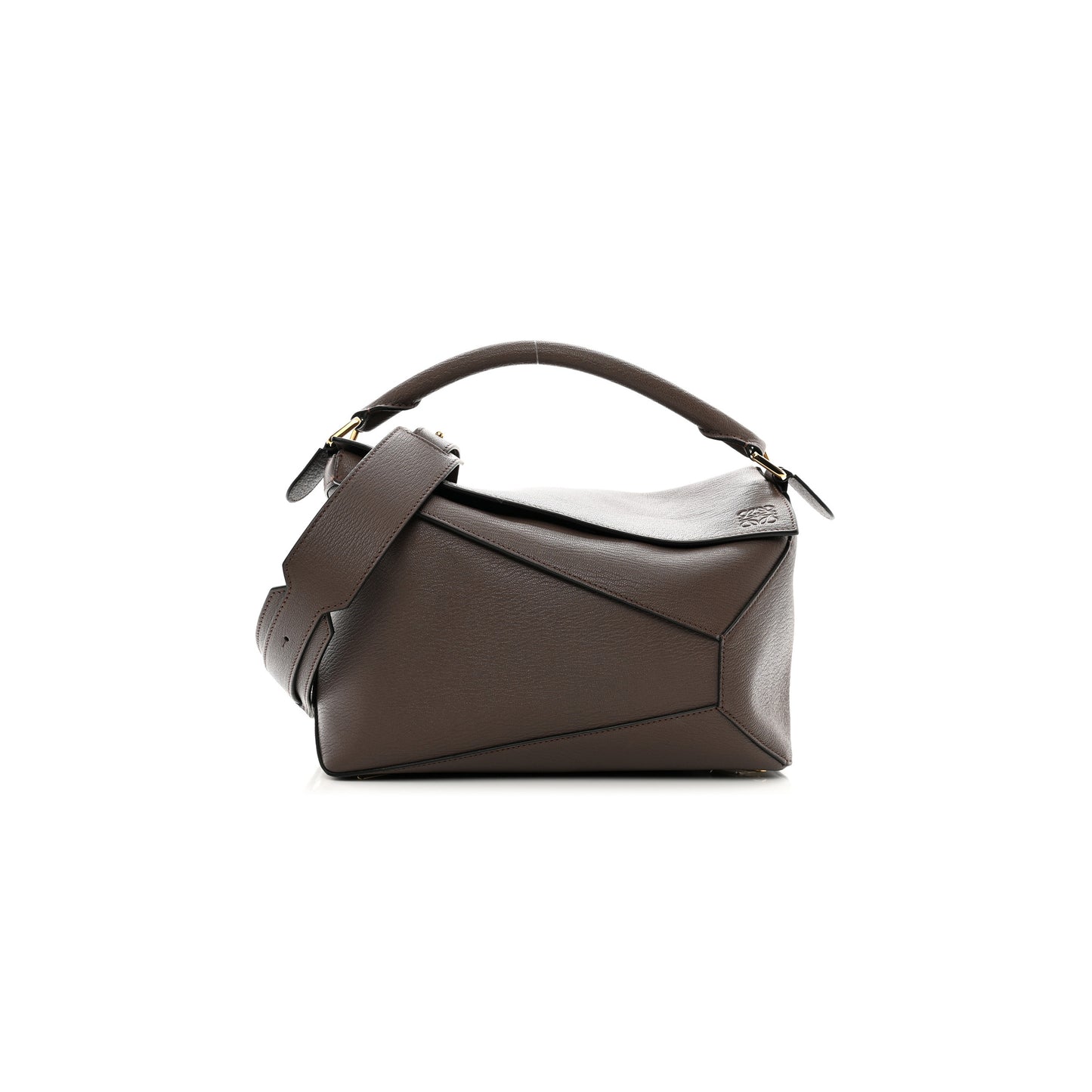 l*ew* goatskin medium puzzle edge bag taupe (29*19.5*14cm)