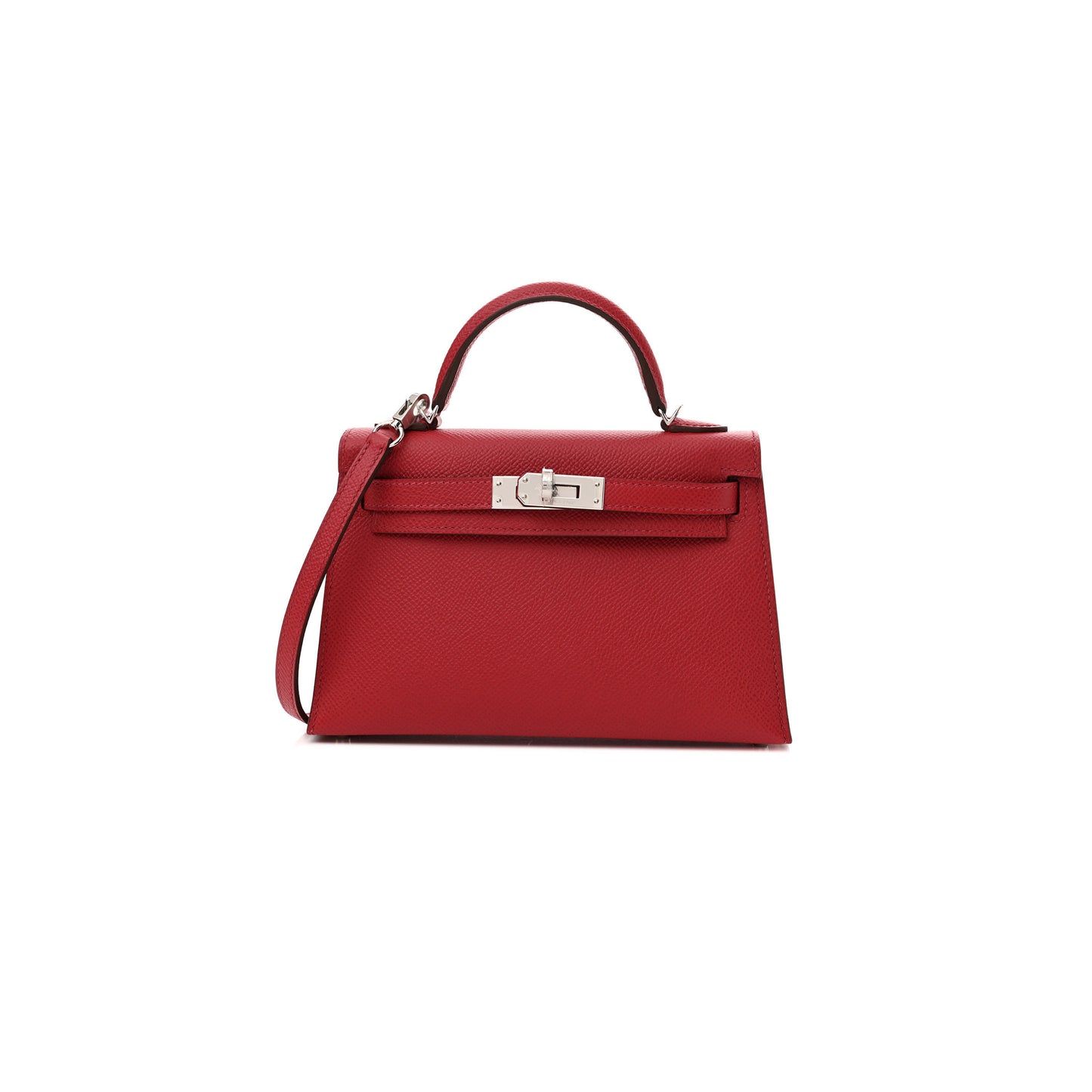 H**mes mini kelly ii epsom rouge piment (19*12*5.5cm)
