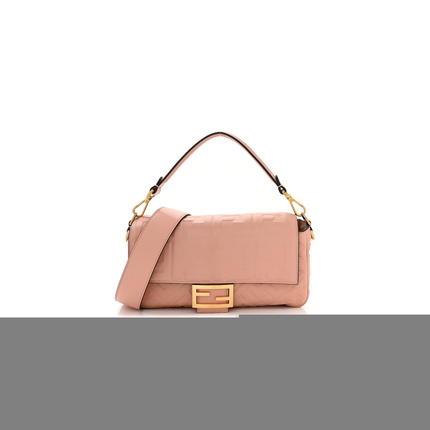 F**di nappa ff 1974 embossed baguette rosa bourbon (27*15*6cm)