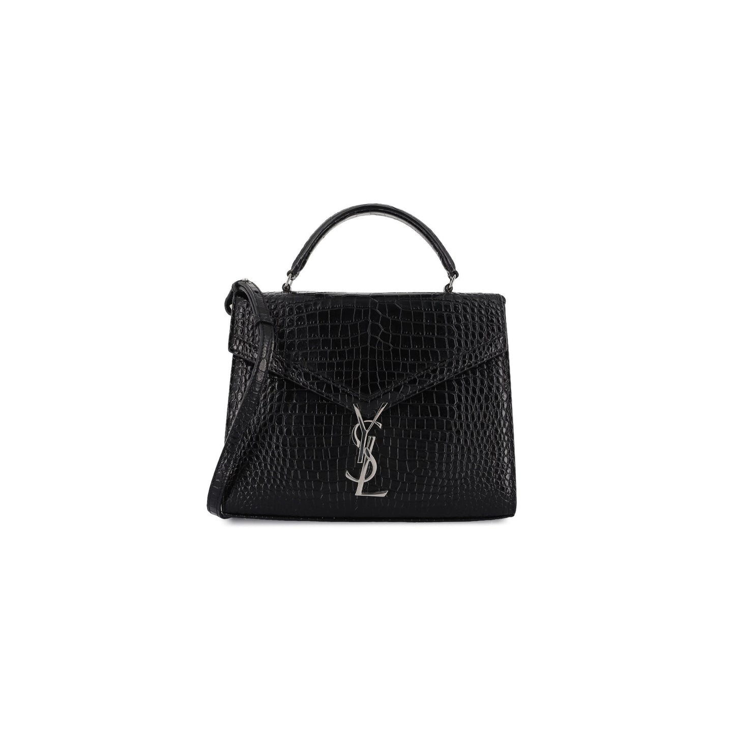 Y*L cassandra medium top handle bag in crocodile-embossed shiny leather 578000546632 (24.5*20*11.5cm)